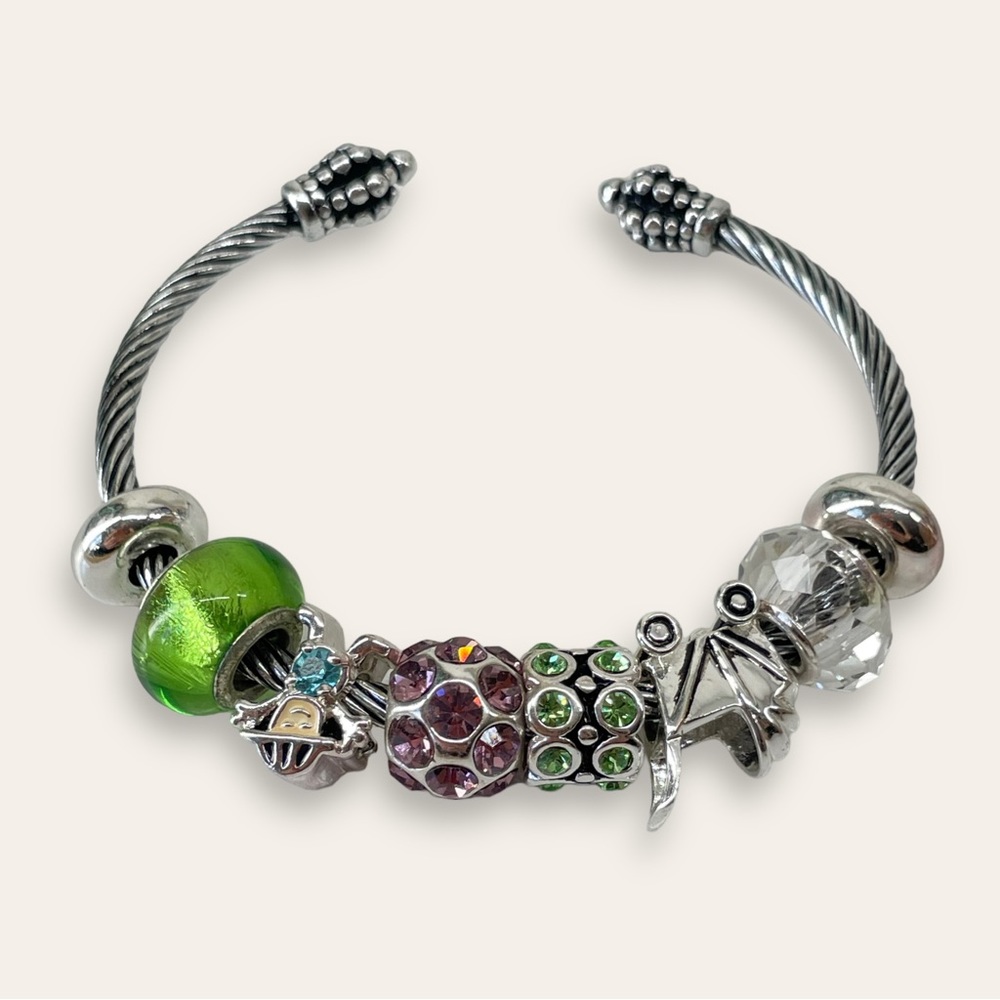 Silver Multiple Charm Cuff‎ Bracelet - Baby Boy